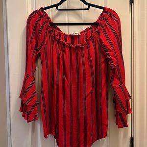 Red & Black off the shoulder top